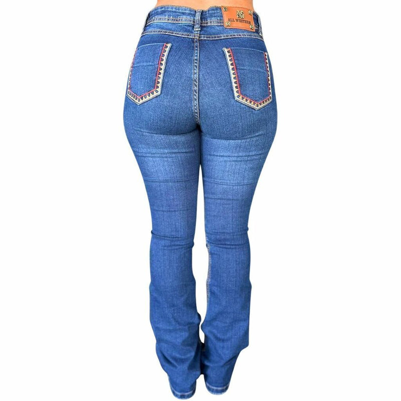 Calça Feminina All Western Bordada Apache Vermelha