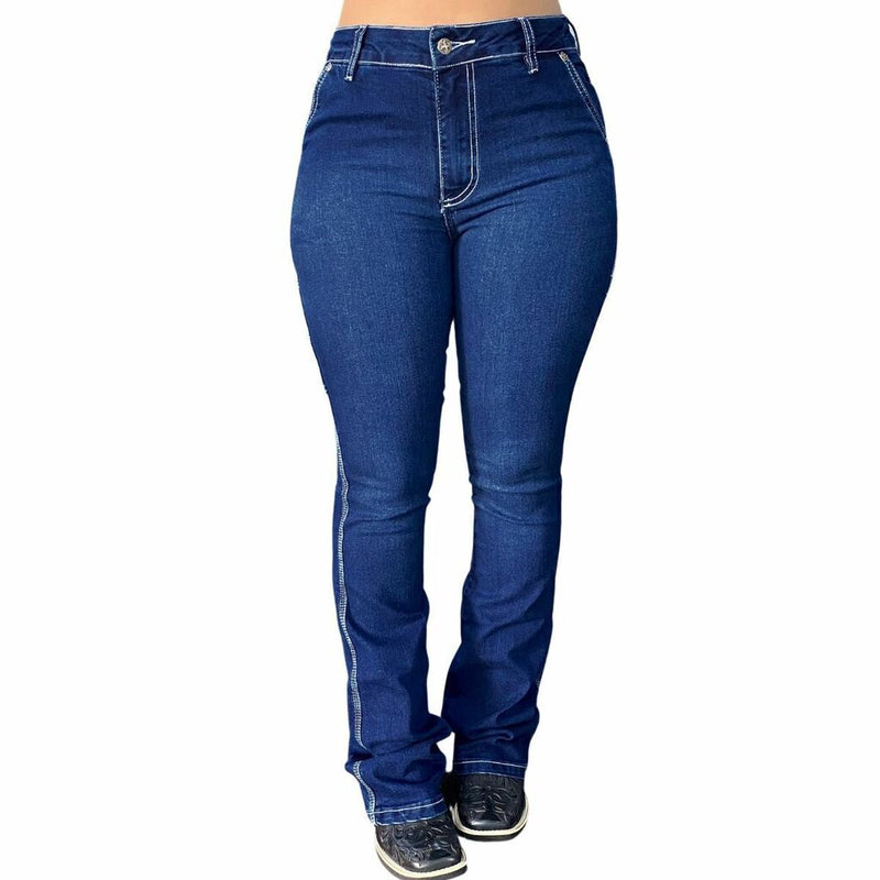 Calça Fem Tex Team Carpinteira Bordada Azul