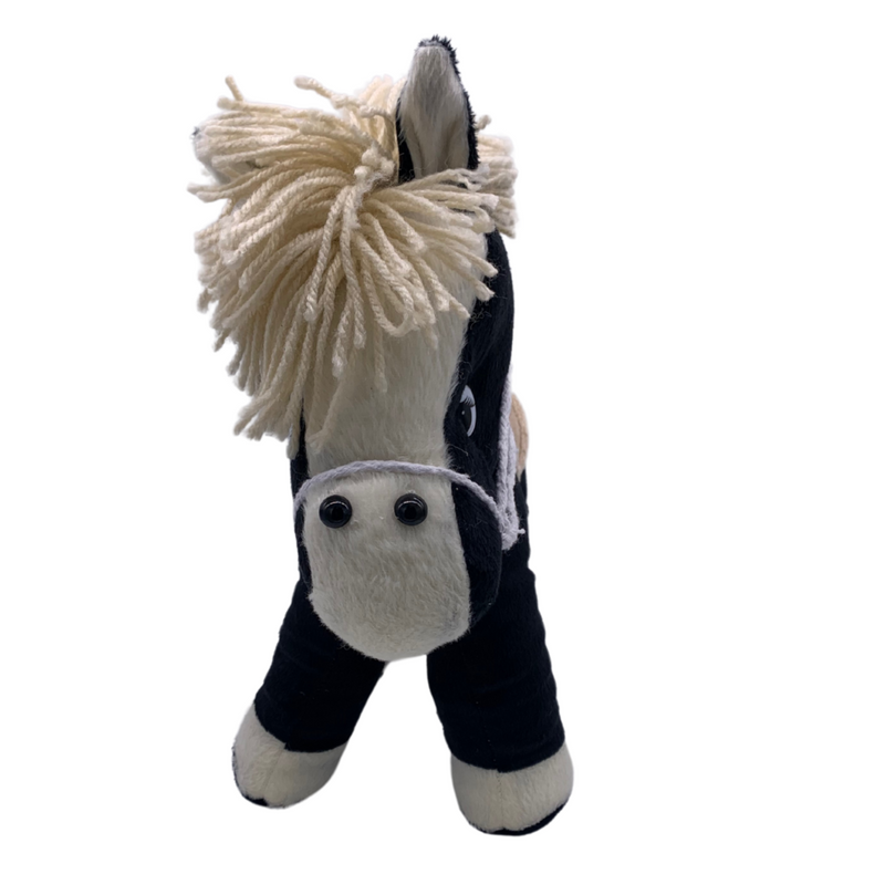 Cavalo De Pelúcia Preto Menino E Menina
