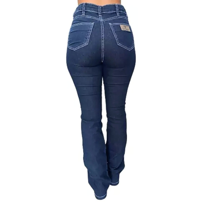 Calça Fem Tex Team Azul Costura Branca