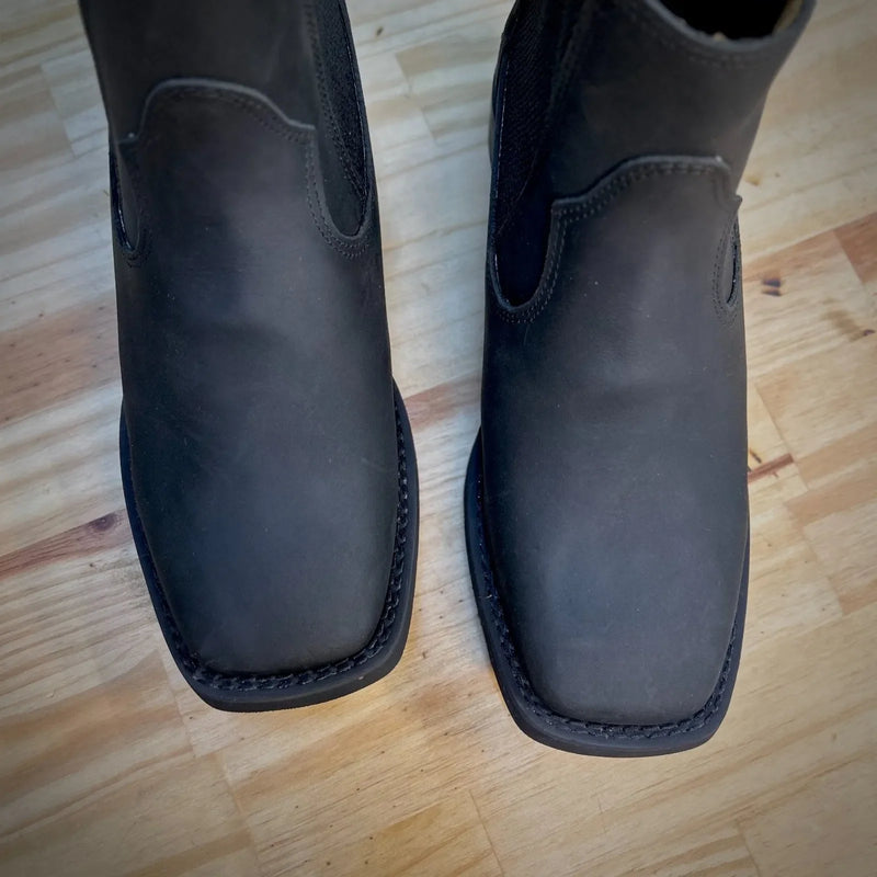 Botina Casca de Bala - Couro Crazy Horse Preto
