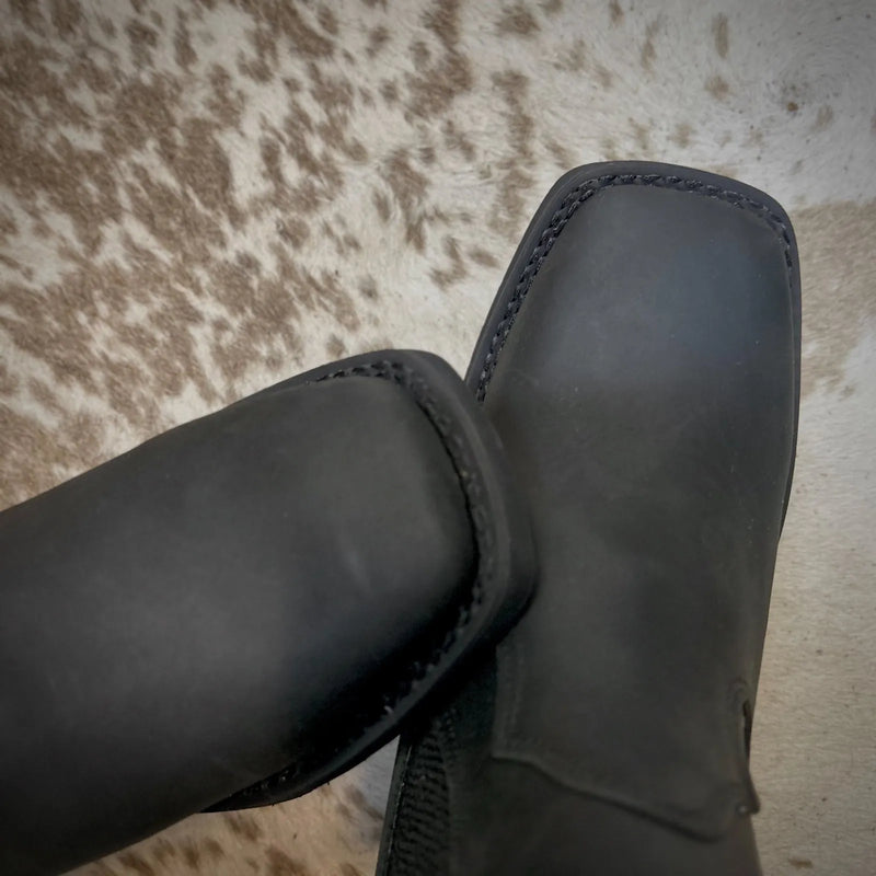 Botina Casca de Bala - Couro Crazy Horse Preto